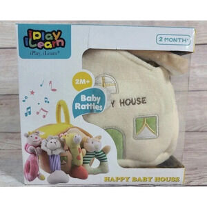 iPlay iLearn Plush Happy Baby House 4 Rattles Giraffe Lion 2mths 2016 New